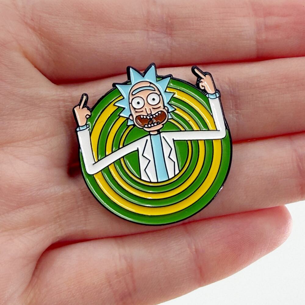 Rick Sanchez Portal Soft Enamel Pin Funny Cartoon Sci Fi Lapel Badge